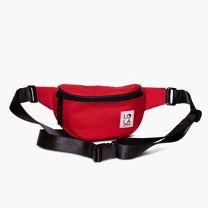 LOLA California Red & Black Canvas Fanny Pack w/ Multiple Pockets, NWT!!
